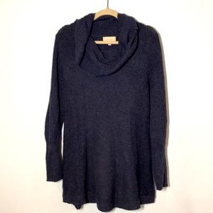 Anthropologie tunic sweater charcoal cowl neck